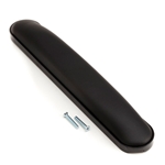 Invacare Desk/Full Length Armrest Pad, Upholstered, Straight, Black Base, Black