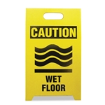 See All® Economy Floor Sign, 12 x 14 x 20, Yellow/Black, 2/Pack