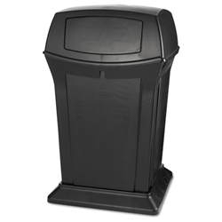 Rubbermaid Ranger Fire-Safe Container, Square, Structural Foam - Push Door, 45 gal. Black