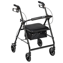 Drive Medical Aluminum Rollator, 6" Casters