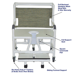 MJM 30" Bariatric Shower Chairs with Footrest