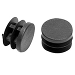 Plug, 1" flat headblack plastic